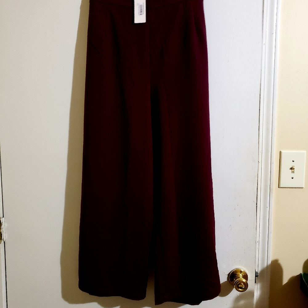 NWT Maroon Wide Leg Cropped Pant